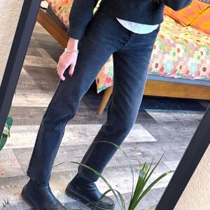 AGolde 90's Pinch Waist High Rise Straight Jeans in Hitch